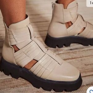 New Free People Hydra Huarache
Lugged Edgy Moto Zip Boots size 8 NWOT